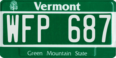 VT license plate WFP687