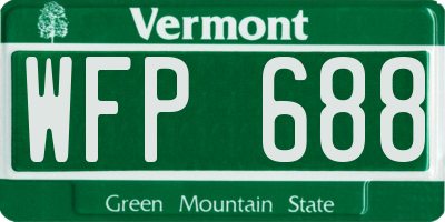 VT license plate WFP688