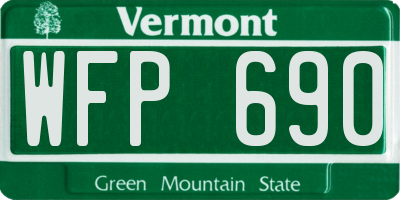 VT license plate WFP690