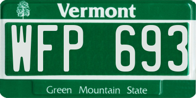 VT license plate WFP693