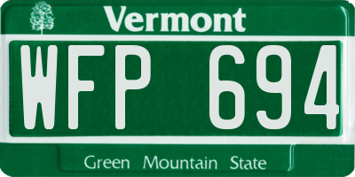 VT license plate WFP694