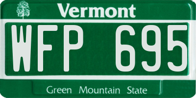VT license plate WFP695