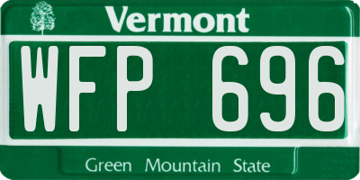 VT license plate WFP696
