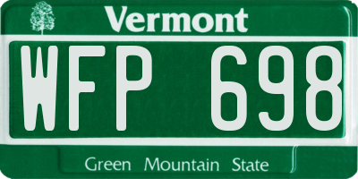 VT license plate WFP698