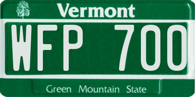 VT license plate WFP700