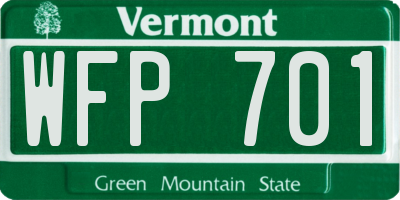 VT license plate WFP701