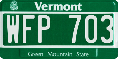 VT license plate WFP703