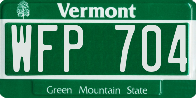 VT license plate WFP704