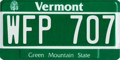 VT license plate WFP707