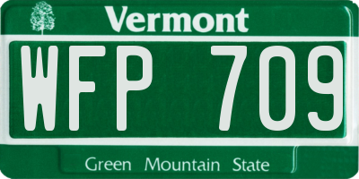 VT license plate WFP709
