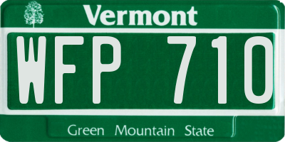 VT license plate WFP710