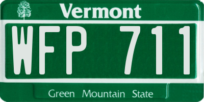 VT license plate WFP711