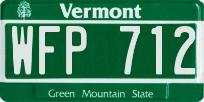 VT license plate WFP712