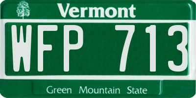VT license plate WFP713