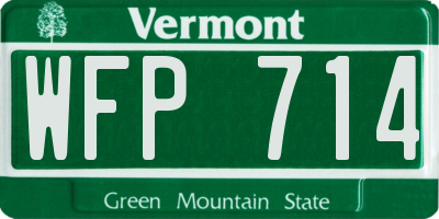 VT license plate WFP714