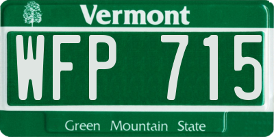 VT license plate WFP715