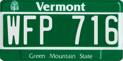 VT license plate WFP716