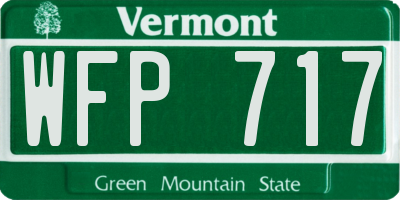 VT license plate WFP717