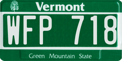 VT license plate WFP718