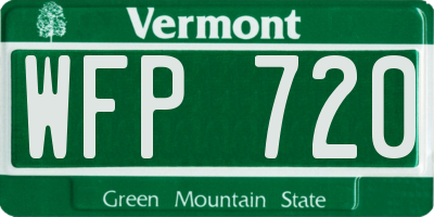 VT license plate WFP720