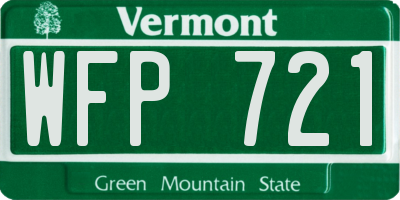 VT license plate WFP721