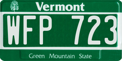 VT license plate WFP723