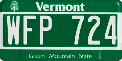 VT license plate WFP724