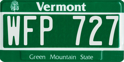 VT license plate WFP727