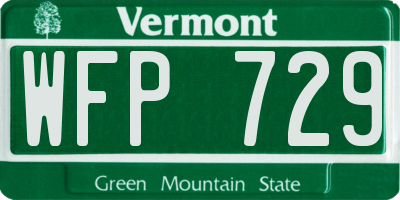 VT license plate WFP729