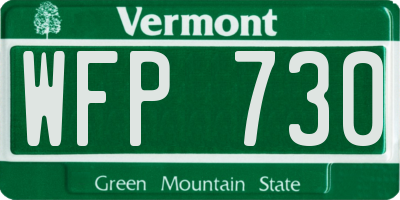 VT license plate WFP730