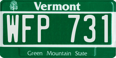 VT license plate WFP731