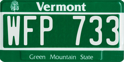 VT license plate WFP733