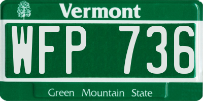 VT license plate WFP736