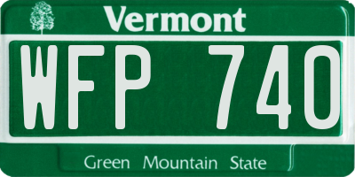 VT license plate WFP740