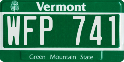 VT license plate WFP741