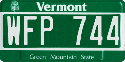 VT license plate WFP744