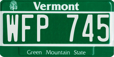 VT license plate WFP745