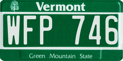 VT license plate WFP746