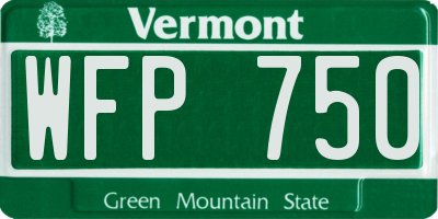 VT license plate WFP750