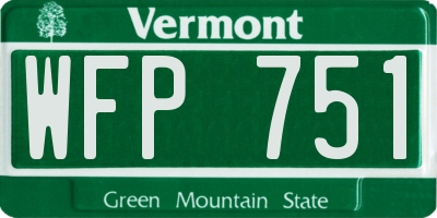VT license plate WFP751