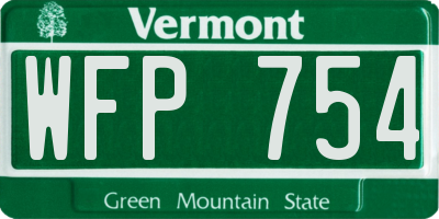 VT license plate WFP754