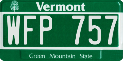 VT license plate WFP757