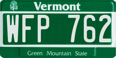 VT license plate WFP762