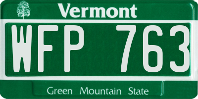 VT license plate WFP763