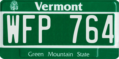 VT license plate WFP764