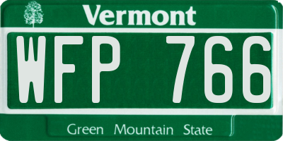 VT license plate WFP766