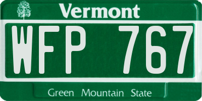 VT license plate WFP767