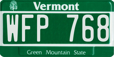 VT license plate WFP768