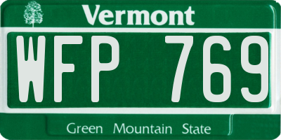VT license plate WFP769
