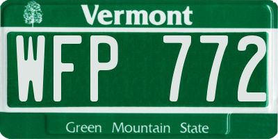 VT license plate WFP772